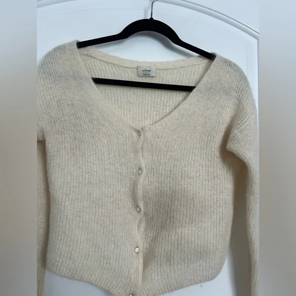 Aritzia Wilfred Mohair Alpaca Blend Cozy Cream Women's Sweater size small - Picture 5 of 11